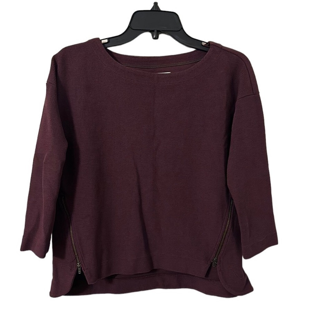 Madewell Women's Purple Canel Side Zipper Ponte Top Size‎ XS